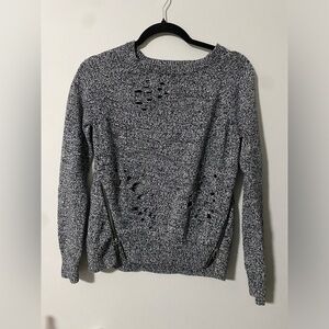 Express Distressed Sweater with zippers